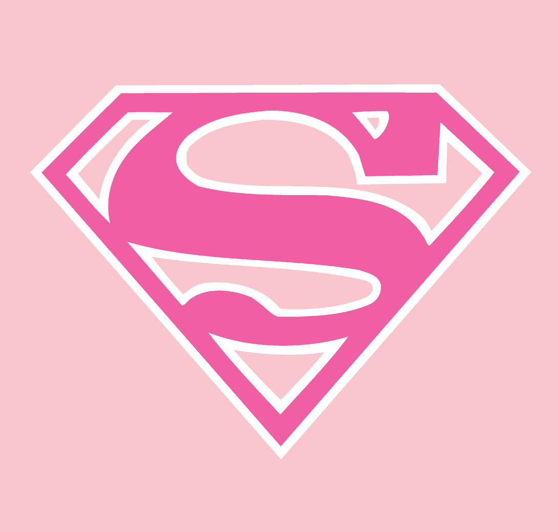 DC Comics Supergirl Logo Classic Official Women's T-shirt Pink - Urban Species Design Close Up