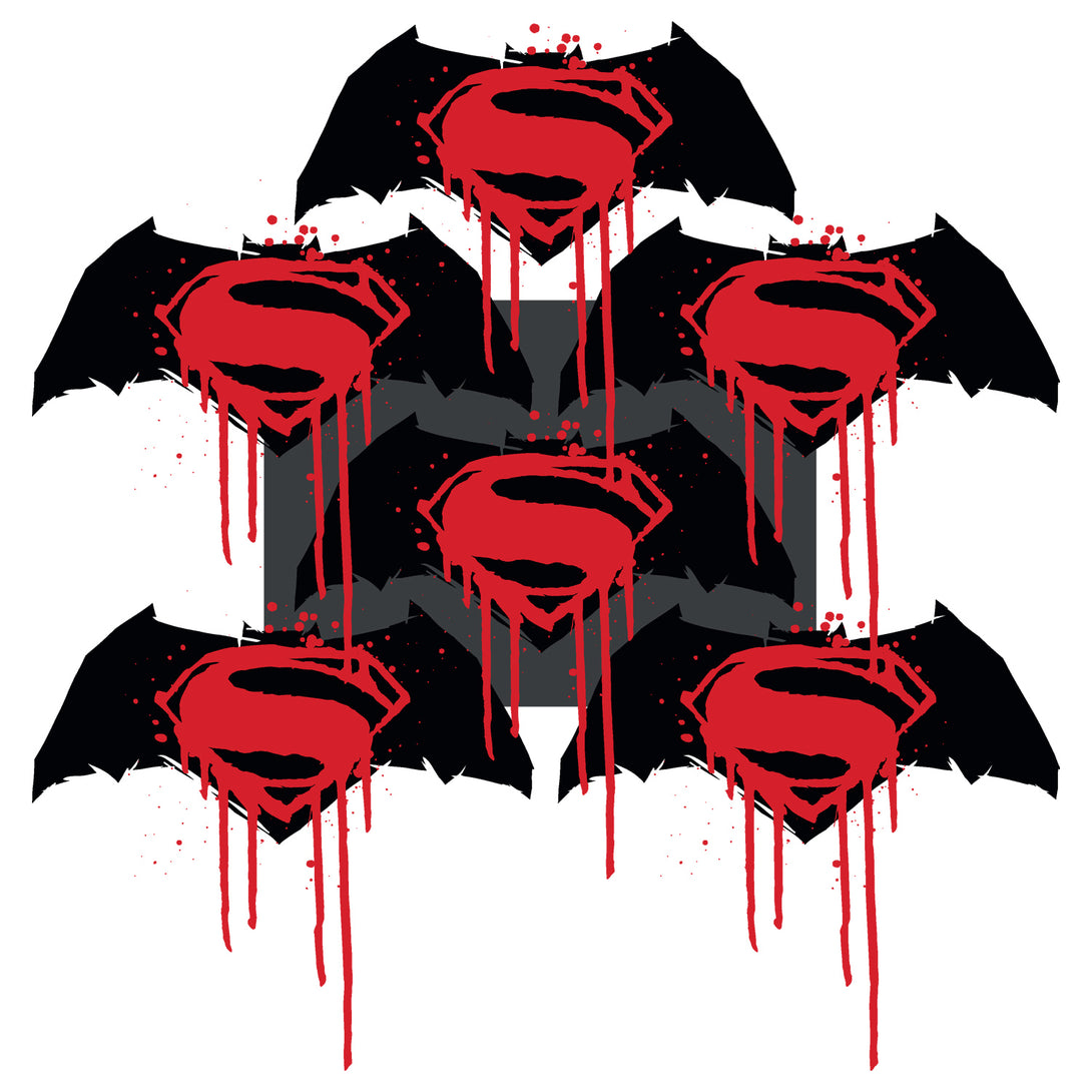 DC Batman V Superman Logo Graff Official Men's T-shirt White - Urban Species Design Close Up