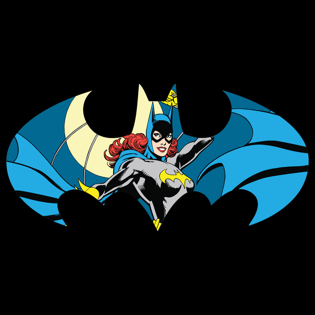 DC Comics Batgirl Logo Character Shield Official Women's T-shirt Black - Urban Species Design Close Up