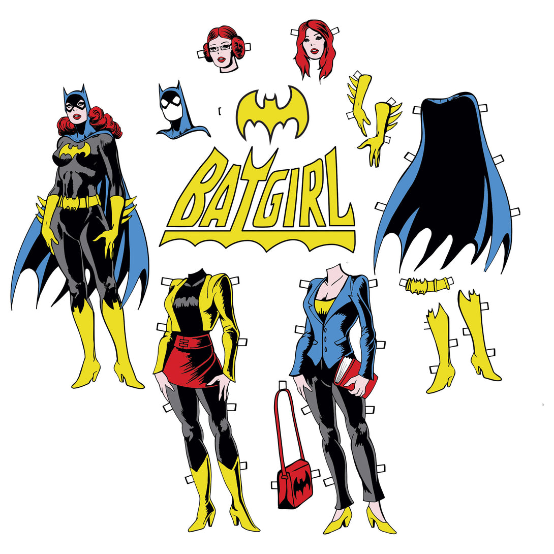 DC Comics Batgirl Logo Cut Out Official Women's T-shirt White - Urban Species Design Close Up