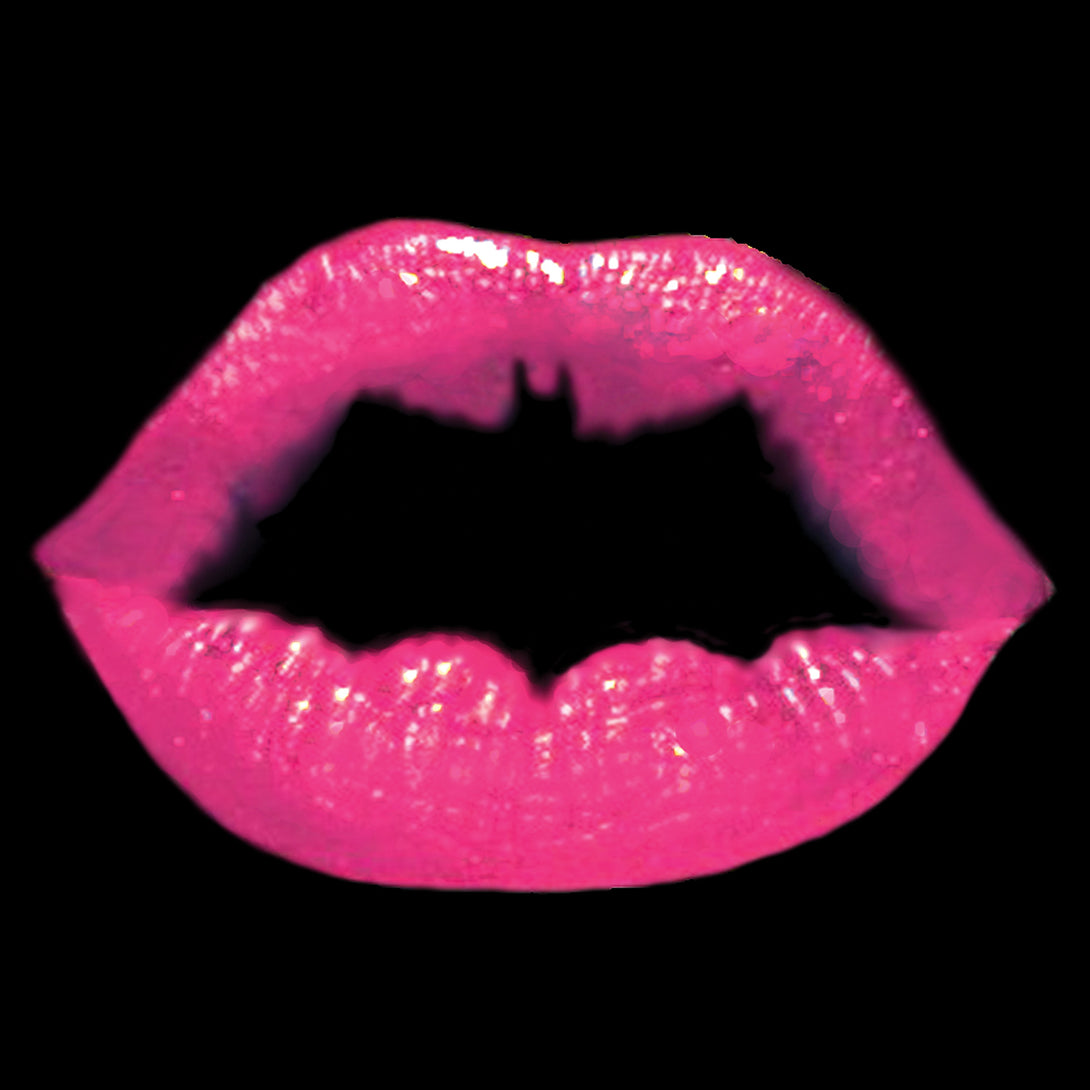 DC Comics Batgirl Logo Lips Official Women's T-shirt Black - Urban Species Design Close Up