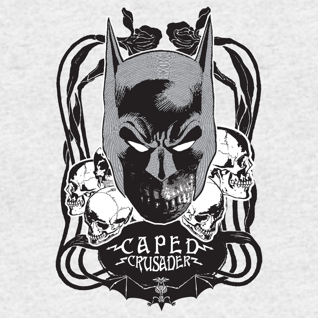 DC Comics Batman Skulls Crusader Official Men's T-shirt Sports Grey - Urban Species Design Close Up