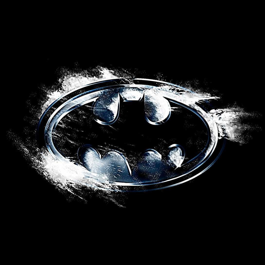 DC Comics Batman Logo Burst Official Women's T-shirt Black - Urban Species Design Close Up