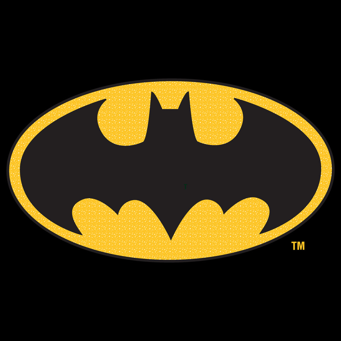 DC Comics Batman Logo Classic Official Men's T-Shirt Black - Urban Species Design Close Up