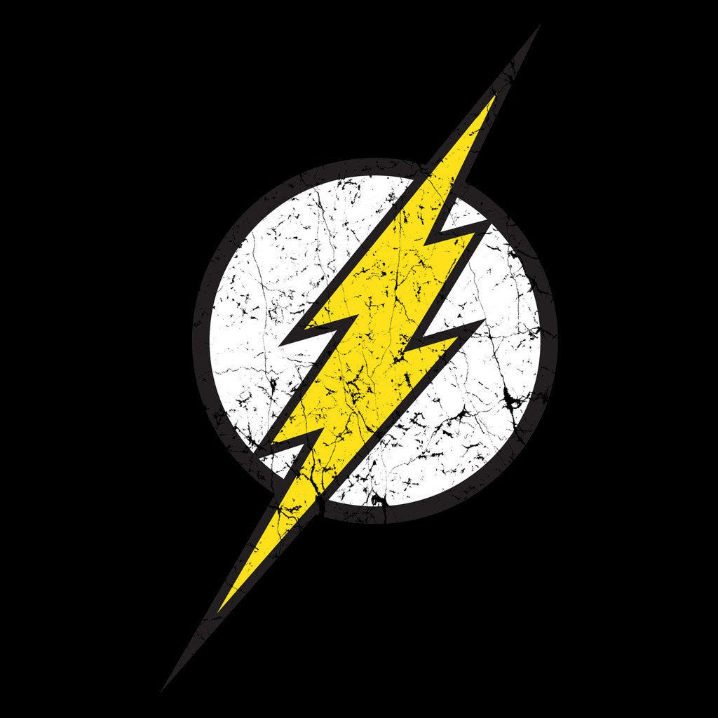 DC Comics Flash Modern Distressed Logo Official Women's T-shirt Black - Urban Species Design Close Up