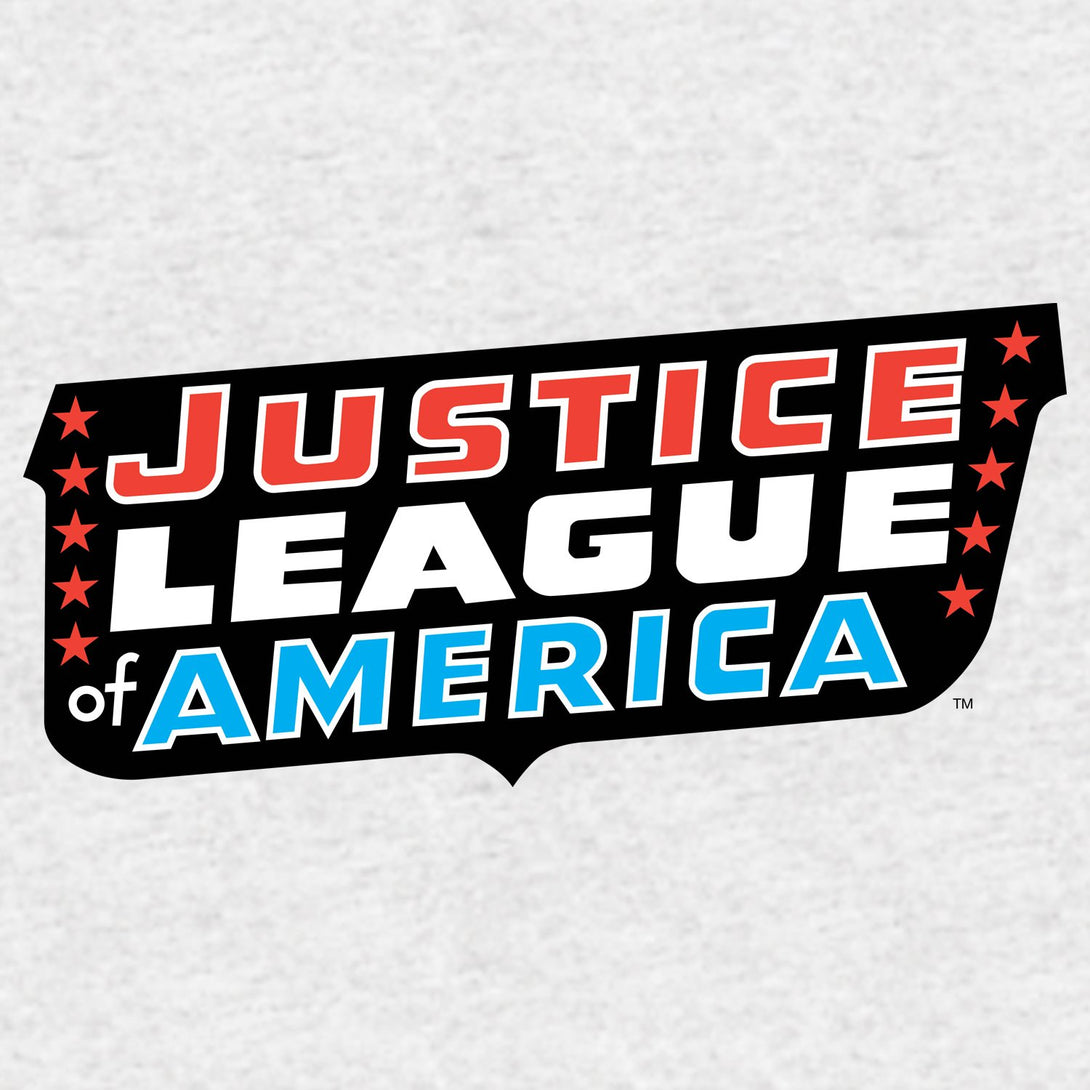 DC Comics Justice League JLA Classic Logo Official Women's T-shirt Sports Grey - Urban Species Design Close Up
