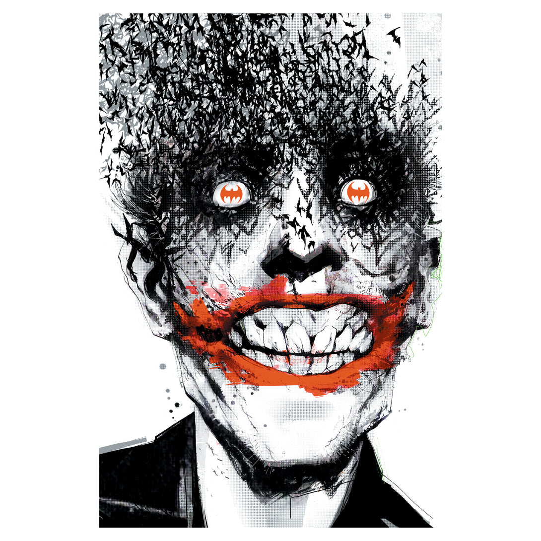 DC Comics Joker Comic Cover Bats Jock 01 Official Men's T-Shirt White - Urban Species Design Close Up