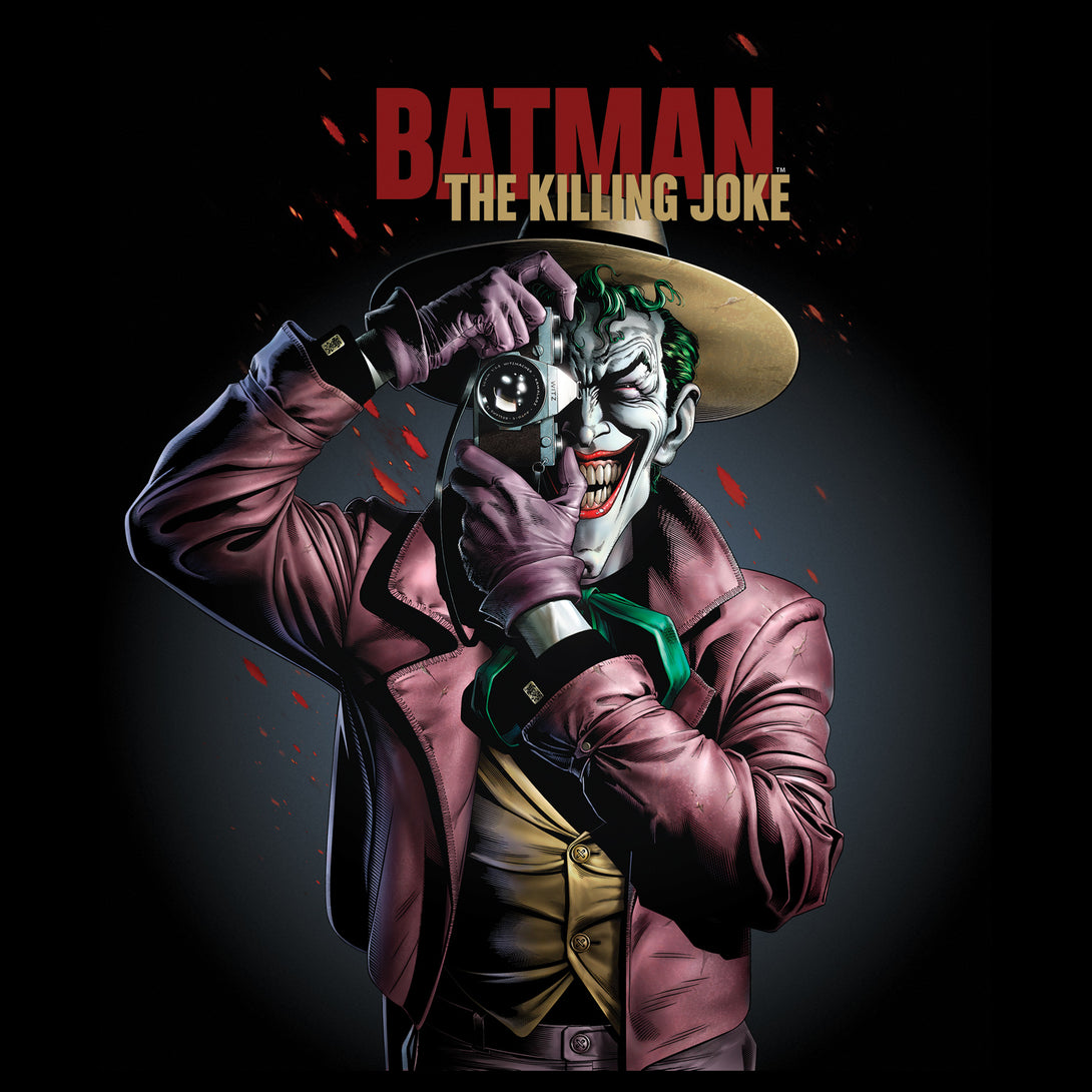 DC Comics Joker Killing Joke Official Women's T-shirt Black - Urban Species Design Close Up