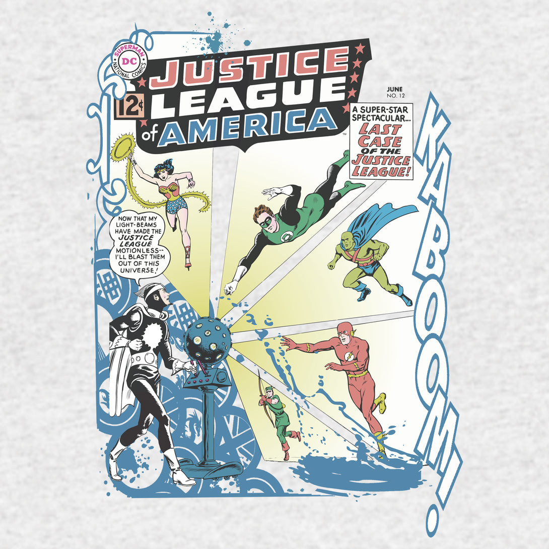 DC Comics Justice League Cover 12 Official Women's T-shirt Sports Grey - Urban Species Design Close Up