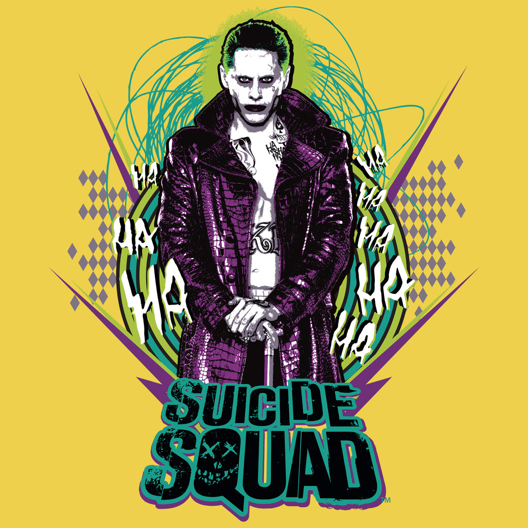 DC Suicide Squad Logo Joker Official Men's T-shirt (Yellow) - Urban Species Mens Short Sleeved T-Shirt