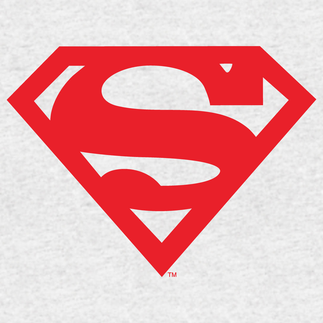 DC Comics Superman Logo Red Shield Official Sweatshirt Sports Grey - Urban Species Design Close Up