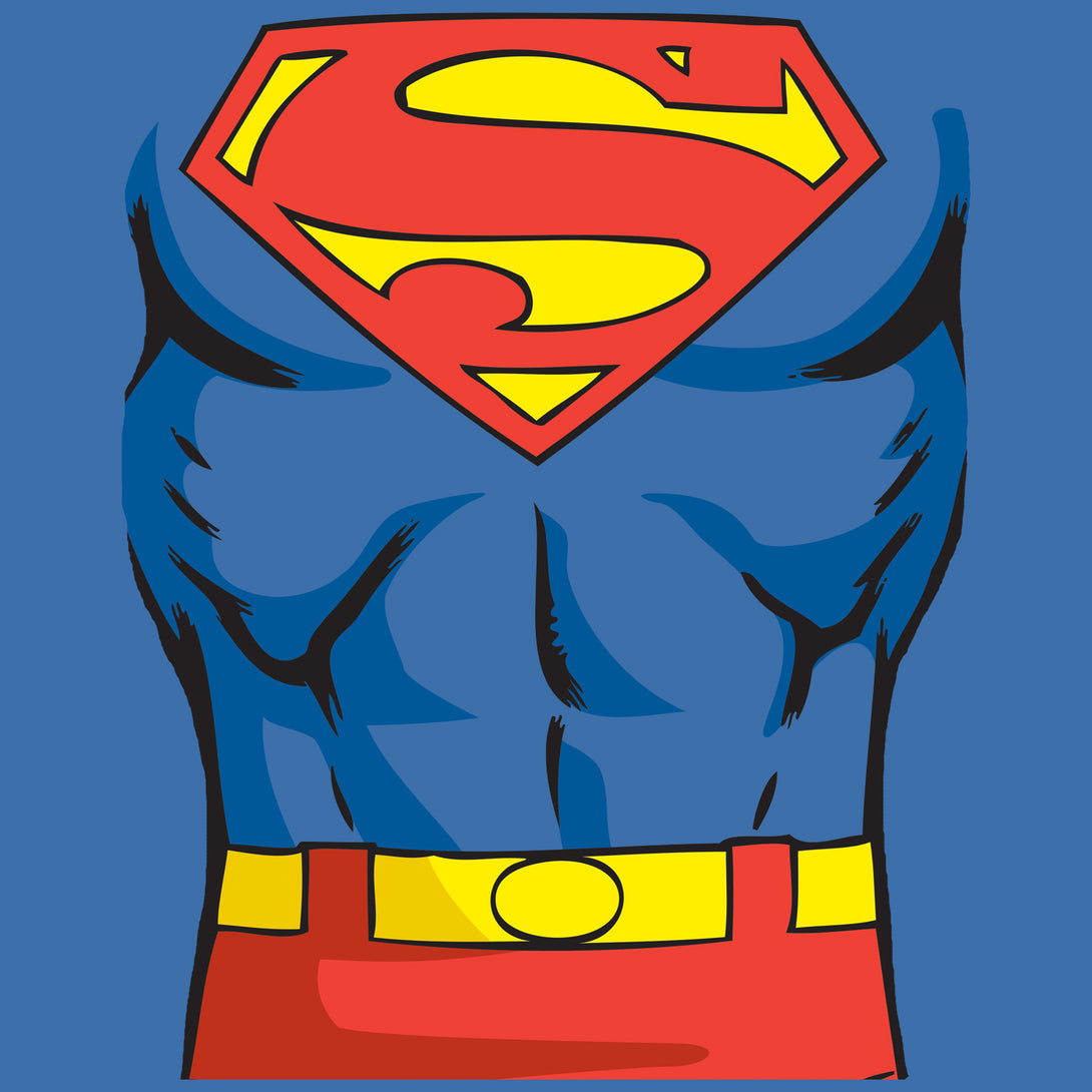 DC Comics Superman Cosplay Official Men's T-shirt Blue - Urban Species Design Close Up