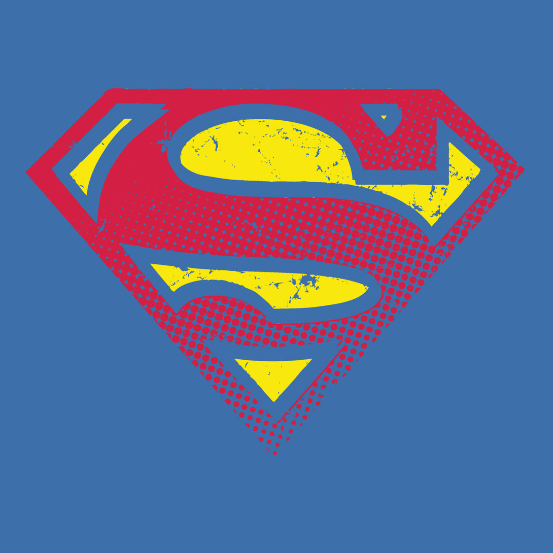 DC Comics Superman Logo Halftone Official Men's T-shirt (Royal Blue) - Urban Species Mens Short Sleeved T-Shirt