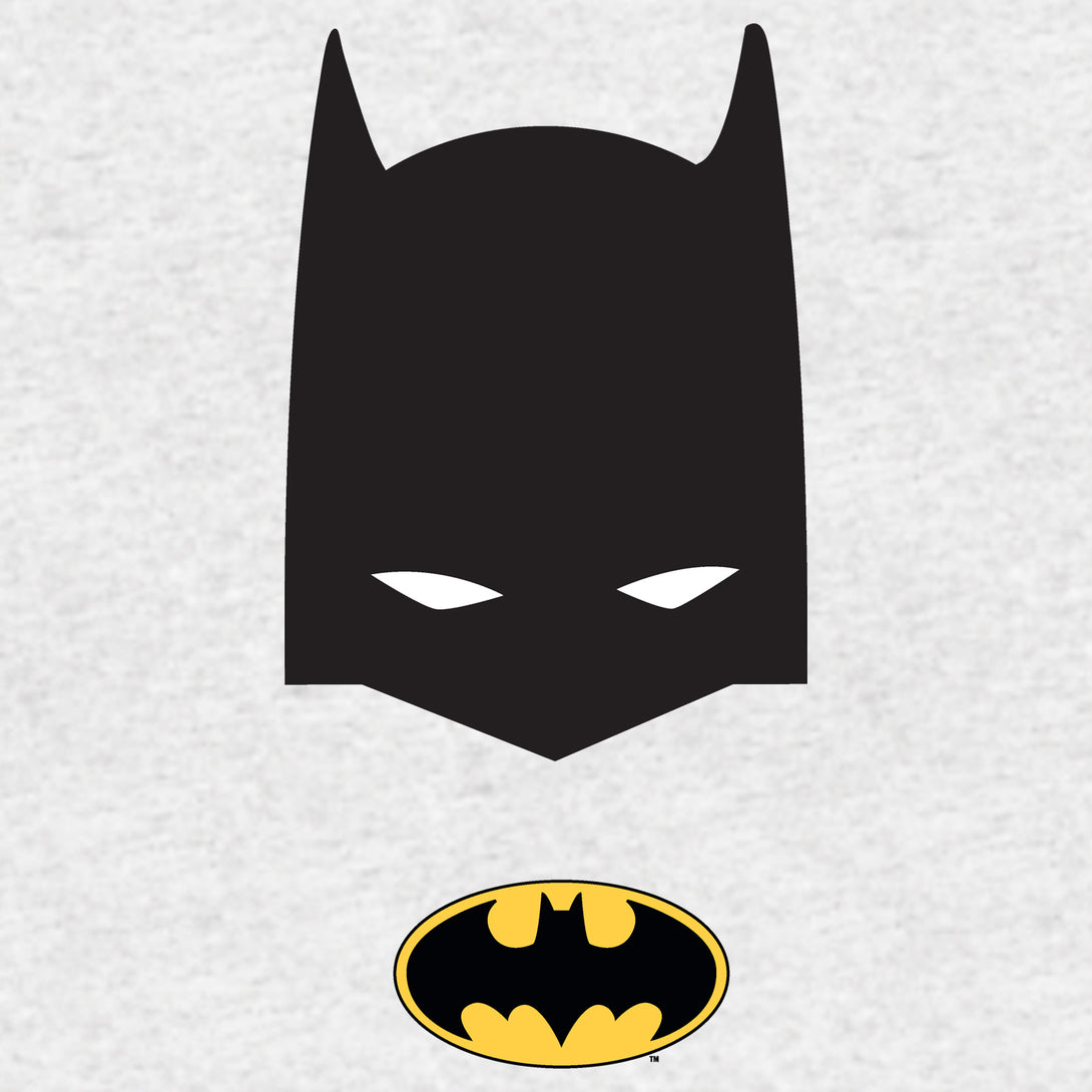 DC Comics Batman Logo Mask Official Kid's T-Shirt Sports Grey - Urban Species Design Close Up