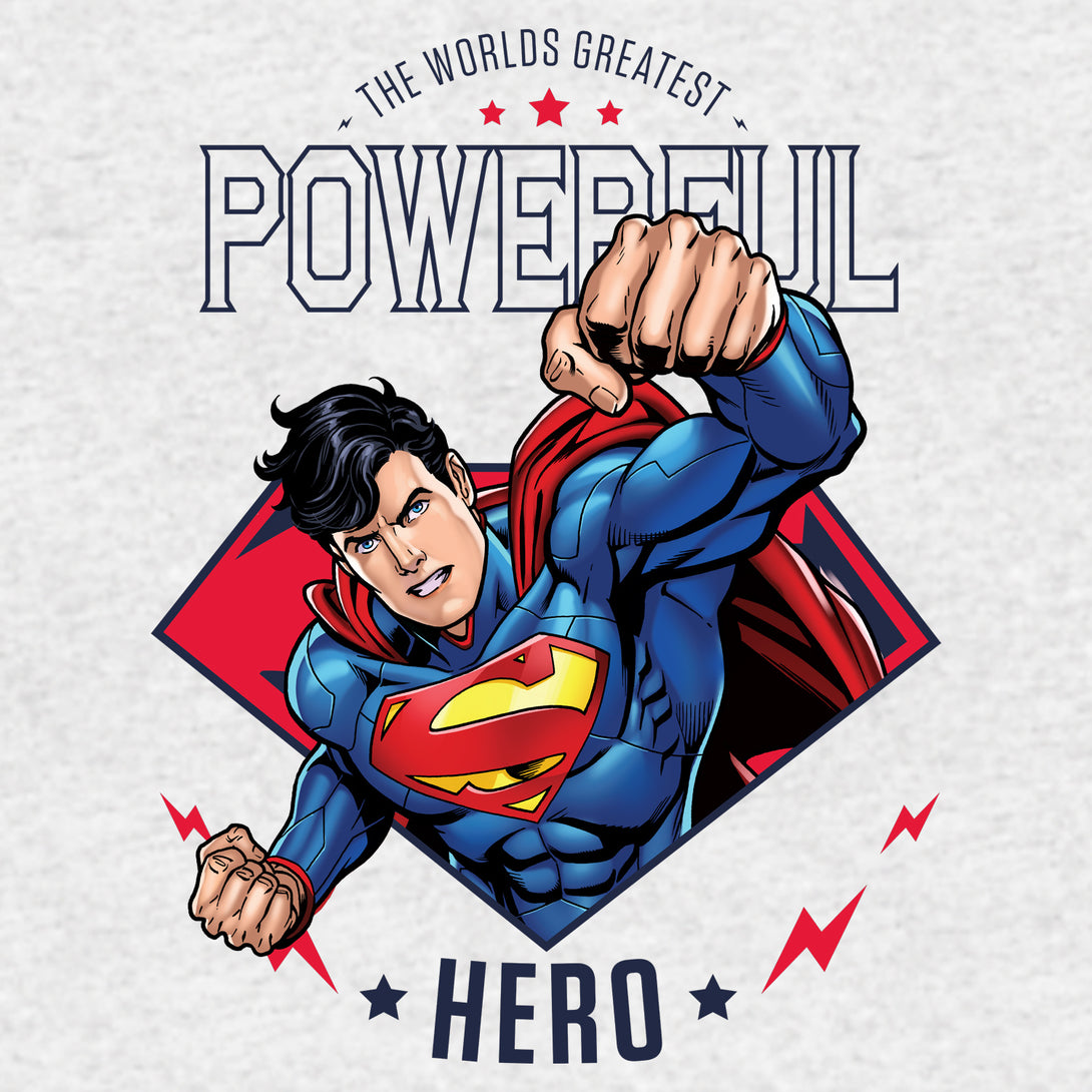 DC Comics Superman Power Official Kid's T-Shirt (Heather Grey) - Urban Species Kids Short Sleeved T-Shirt