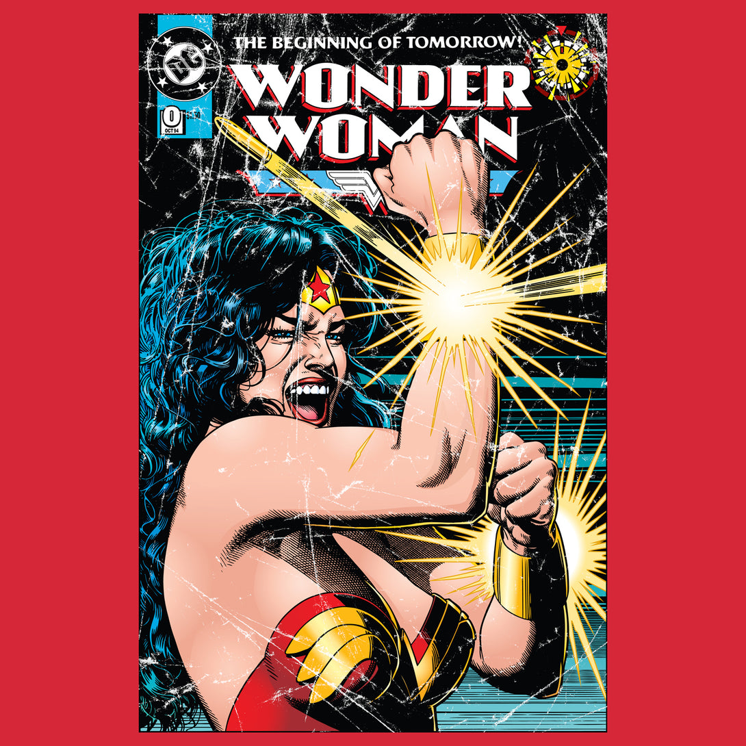 DC Comics Wonder Woman Cover #0 Official Women's T-shirt (Red) - Urban Species Ladies Short Sleeved T-Shirt