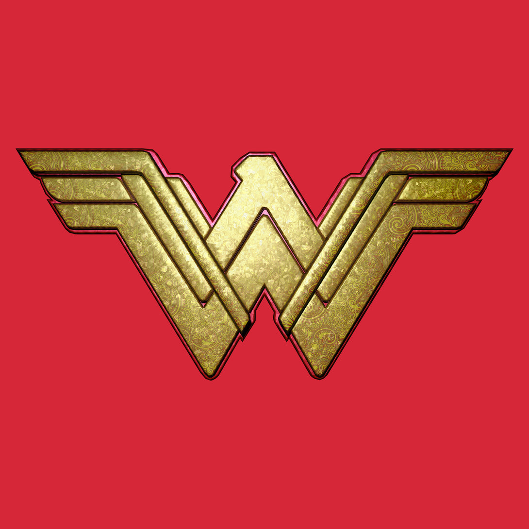 DC Wonder Woman Logo 3D Paisley Official Men's T-shirt (Red) - Urban Species Mens Short Sleeved T-Shirt