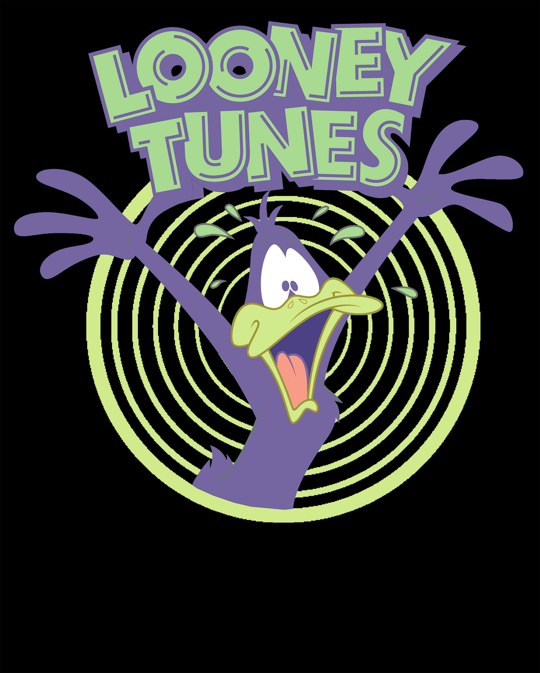 Looney Tunes Daffy Duck Logo Crazy Official Hoodie (Black) - Urban Species Hoodie