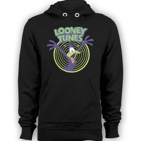 Looney Tunes Daffy Duck Logo Crazy Official Hoodie (Black) - Urban Species Hoodie