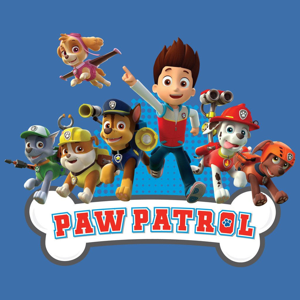 Paw Patrol Group Official Kid's T-Shirt (Royal Blue) - Urban Species Kids Short Sleeved T-Shirt