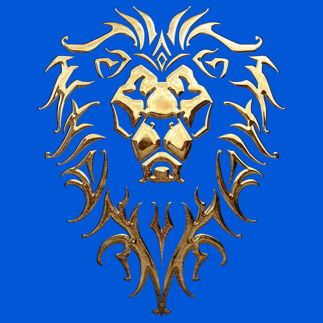 Warcraft Alliance Logo Metallic Official Men's T-shirt (Royal Blue) - Urban Species Mens Short Sleeved T-Shirt