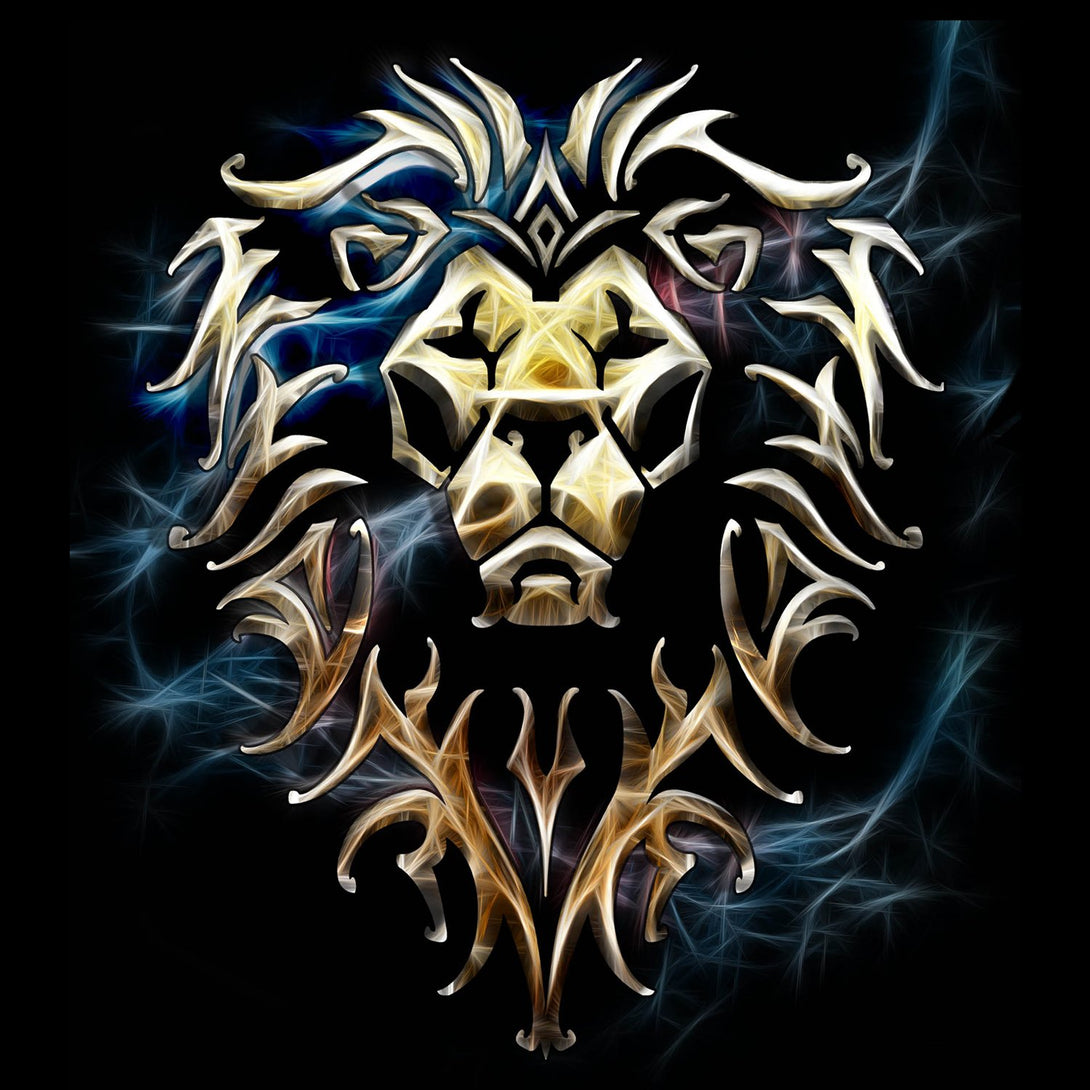 Warcraft Alliance Logo Saturated Official Men's T-shirt (Black) - Urban Species Mens Short Sleeved T-Shirt