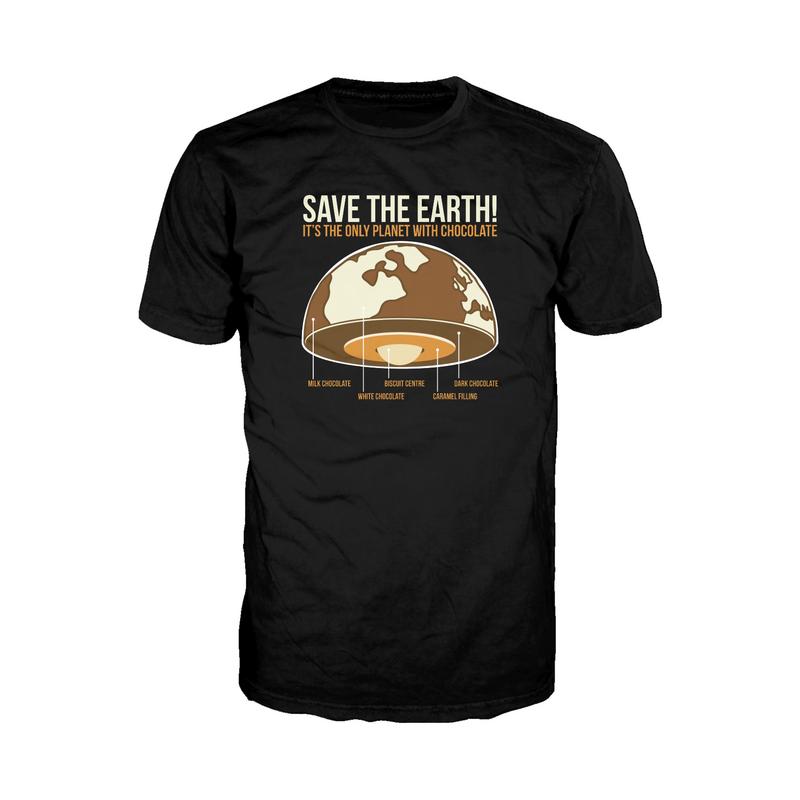 I Love Science Save The Earth - Chocolate Official Men's T-Shirt (Black) - Urban Species Mens Short Sleeved T-Shirt
