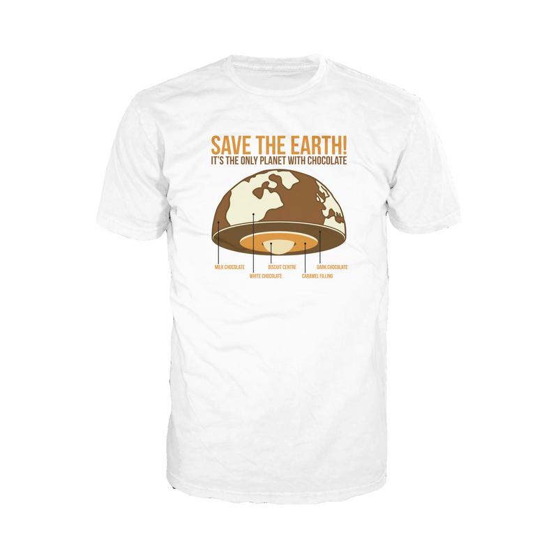 I Love Science Save The Earth - Chocolate Official Men's T-Shirt (White) - Urban Species Mens Short Sleeved T-Shirt