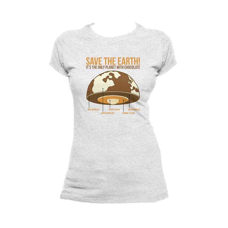 I Love Science Save The Earth - Chocolate Official Ladies T-Shirt (Heather Grey) - Urban Species Ladies Short Sleeved T-Shirt