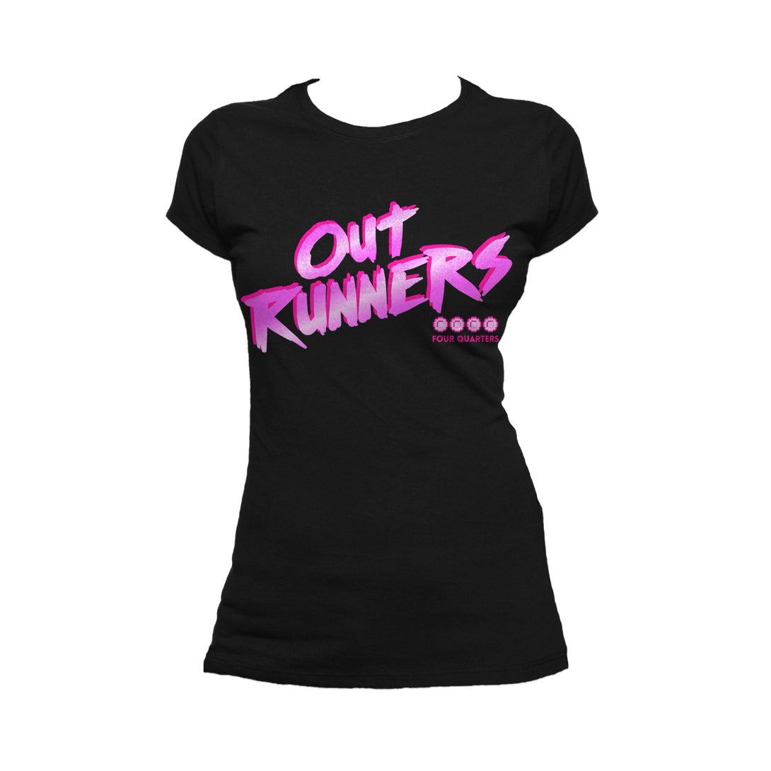 The Four Quarters Logo Outrunners Official Women's T-shirt (Black) - Urban Species Ladies Short Sleeved T-Shirt