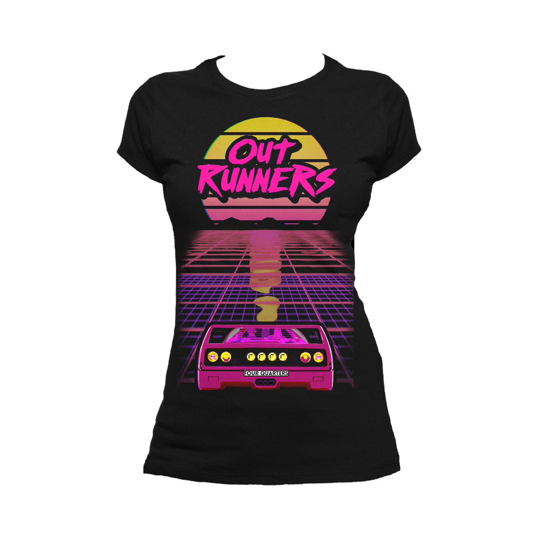 The Four Quarters Outrunners Flyer Official Women's T-shirt (Black) - Urban Species Ladies Short Sleeved T-Shirt