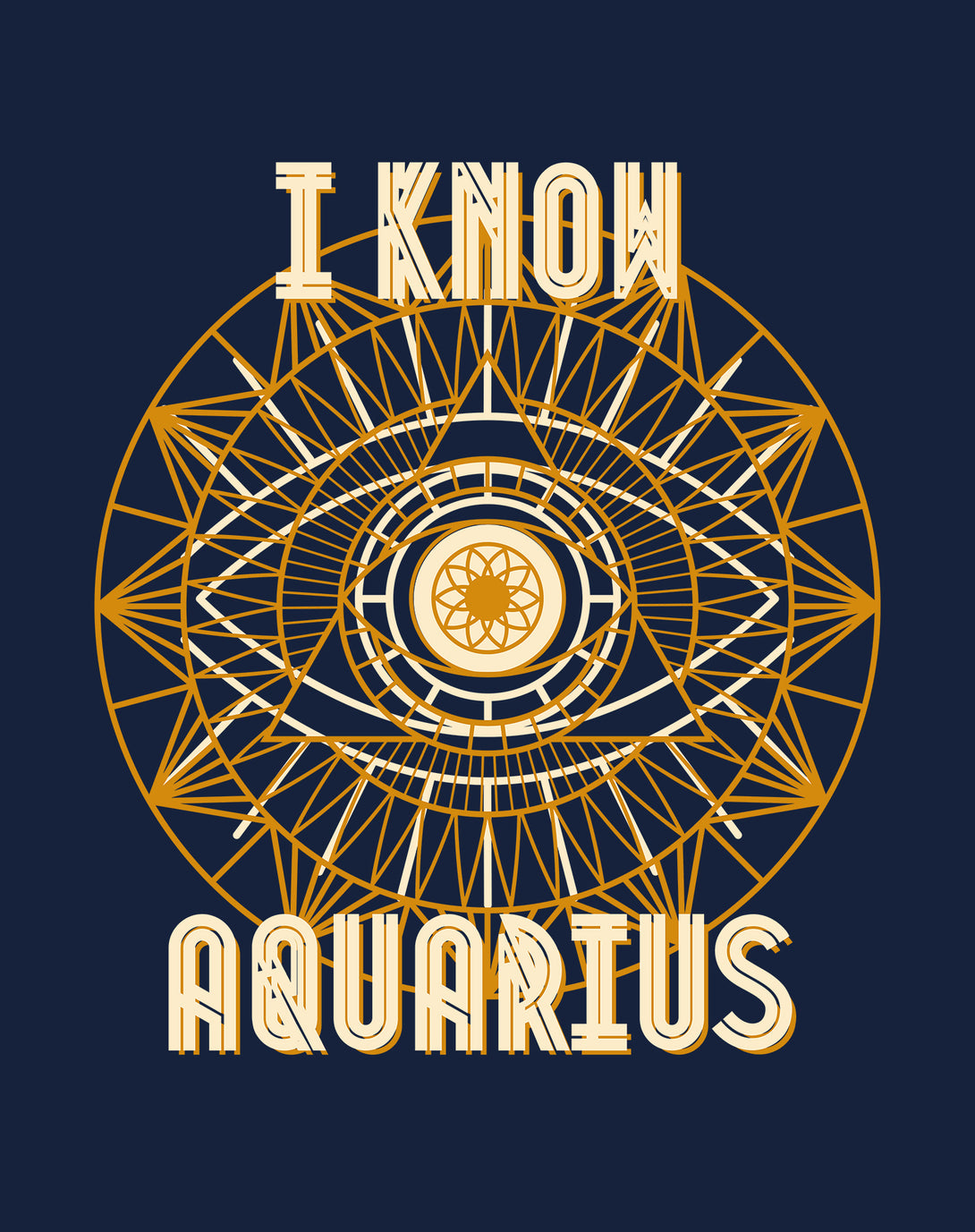 Close Up Urban Attitude Supreme Star Sign Aquarius Women's T-shirt (Navy)