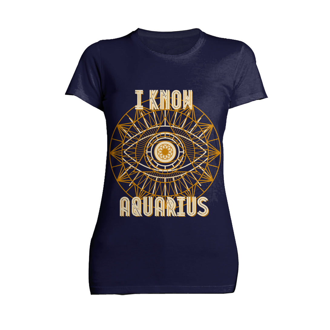 Urban Attitude Supreme Star Sign Aquarius Women's T-shirt (Navy)