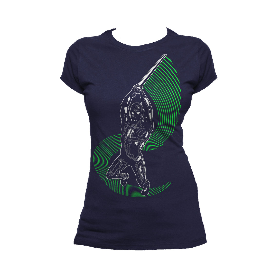 US Brand X Future Retro Urban Ninja Navy - Urban Species Official Women's Short Sleeved Tshirt