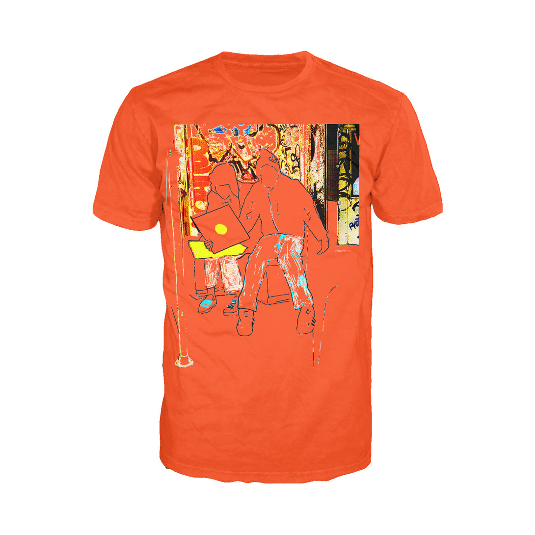 US Brand X Old's Kool Record Shopping Orange - Urban Species Official Men's Short Sleeved Tshirt