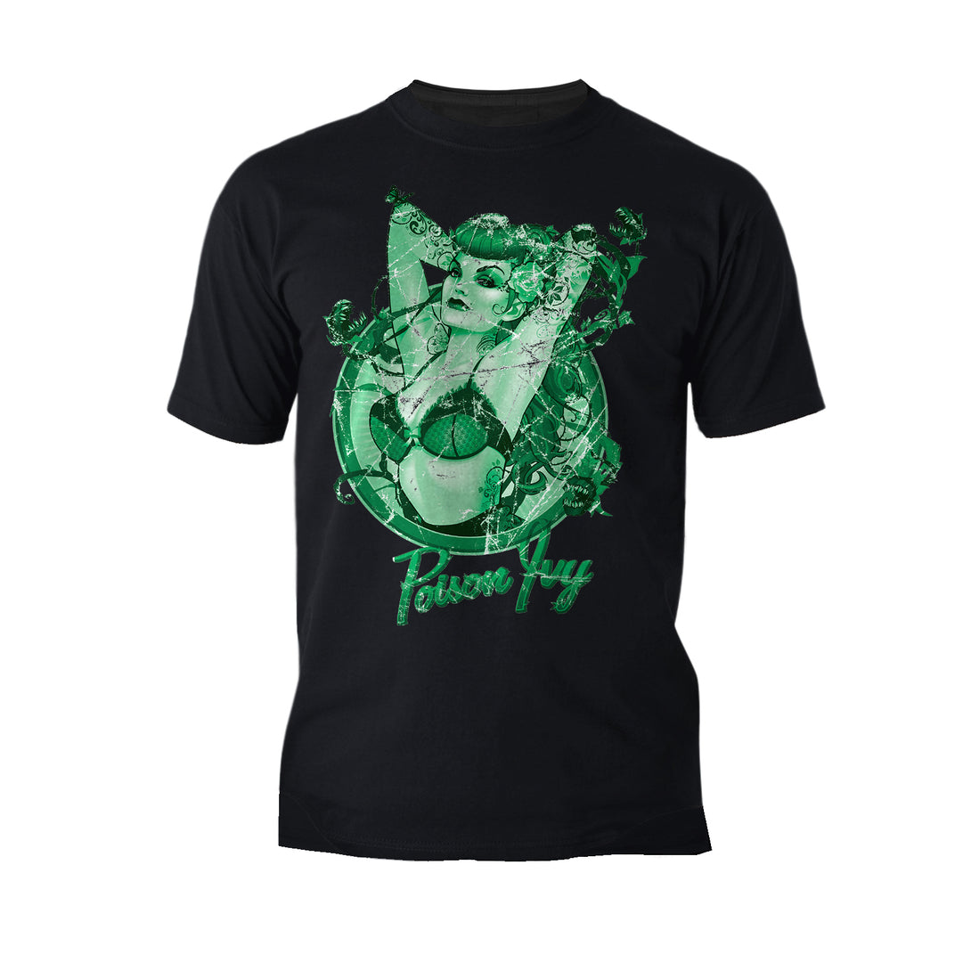 DC Comics Bombshells Poison Ivy Character Official Men's T-Shirt Black - Urban Species