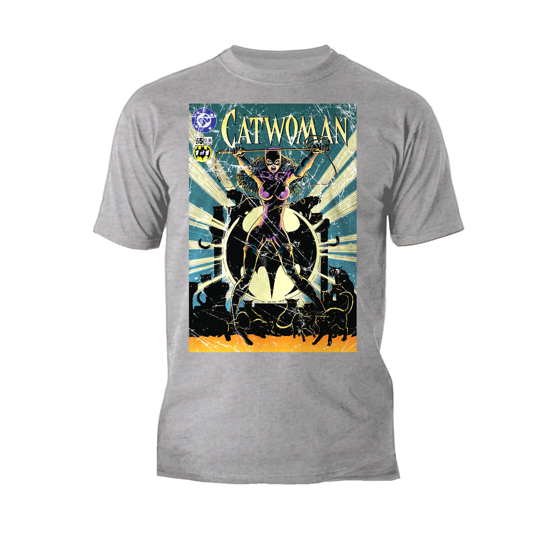 DC Comics Catwoman Cover CW55 Official Men's T-Shirt Sports Grey - Urban Species