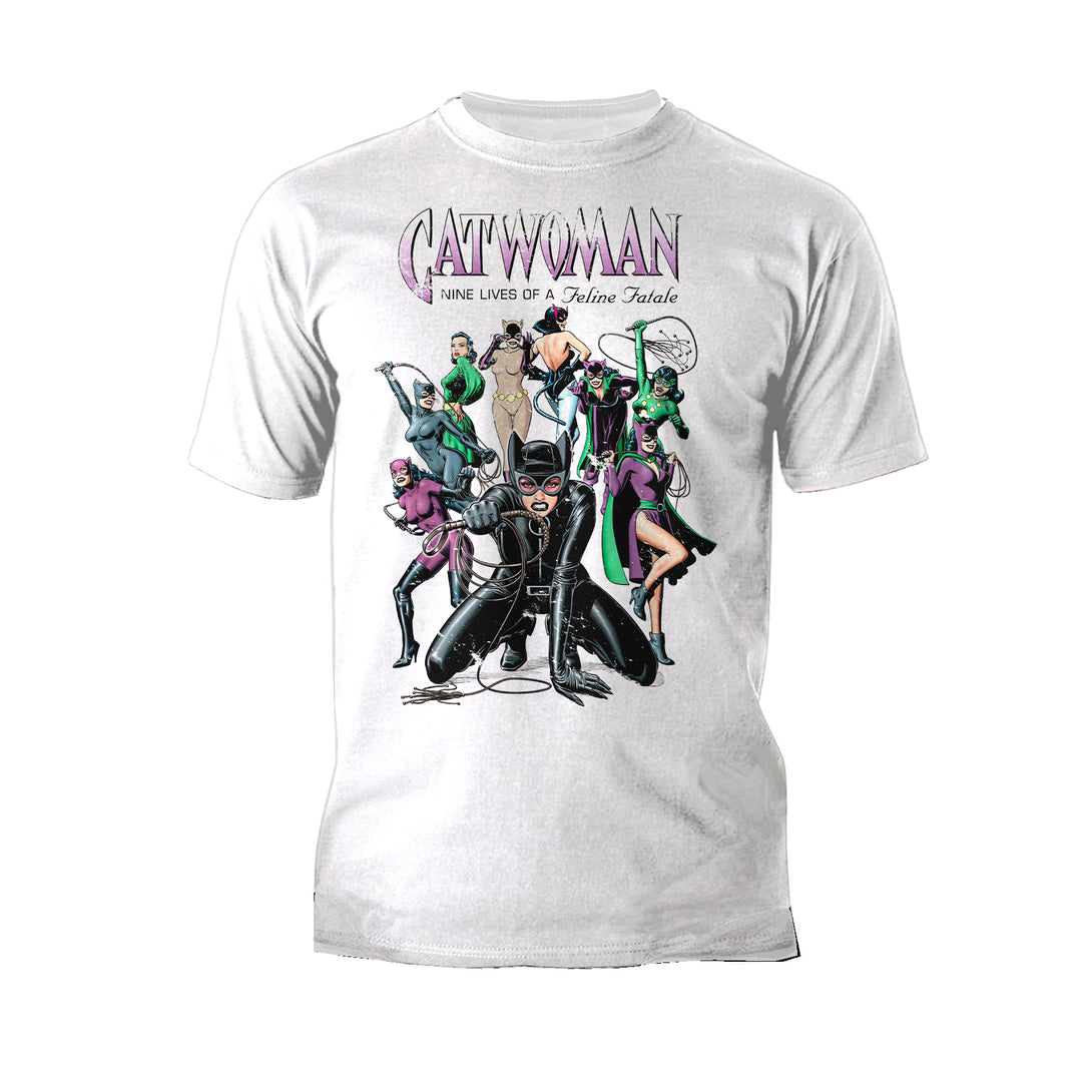 DC Comics Catwoman Cover Nine Lives Official Men's T-Shirt White - Urban Species