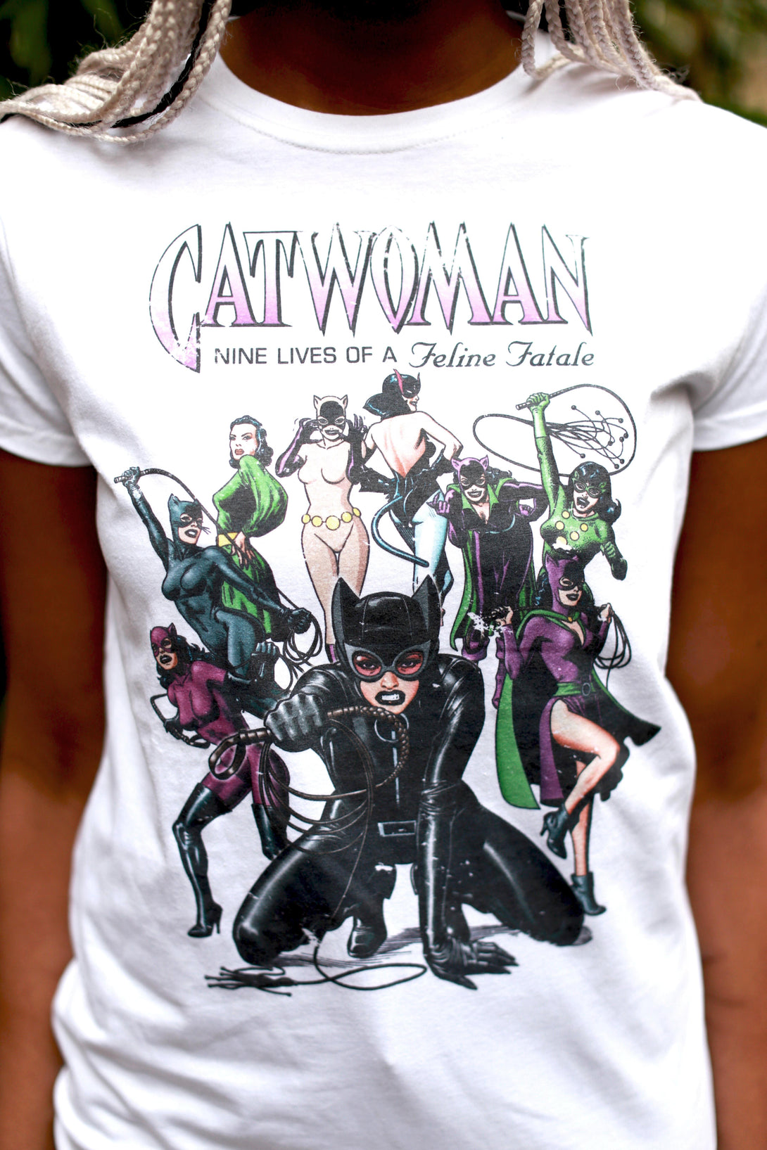 DC Comics Catwoman Cover Nine Lives Official Women's T-shirt White - Urban Species