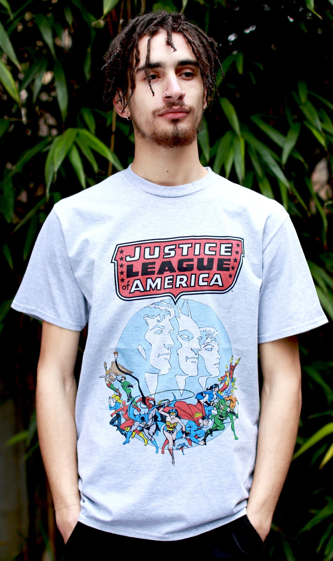 DC Comics Justice League America Splash Silver Age Official Men's T-shirt Sports Grey - Urban Species