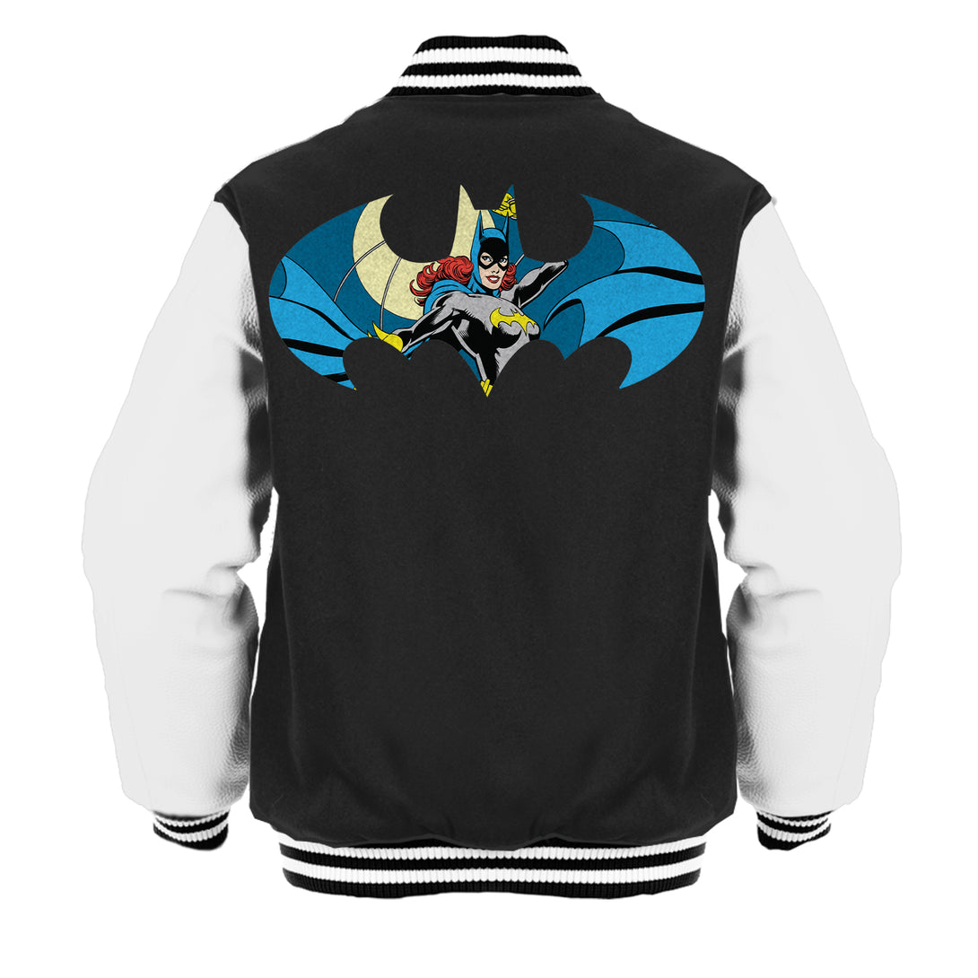 DC Comics Batgirl Logo Character Shield Official Varsity Jacket Black - Urban Species