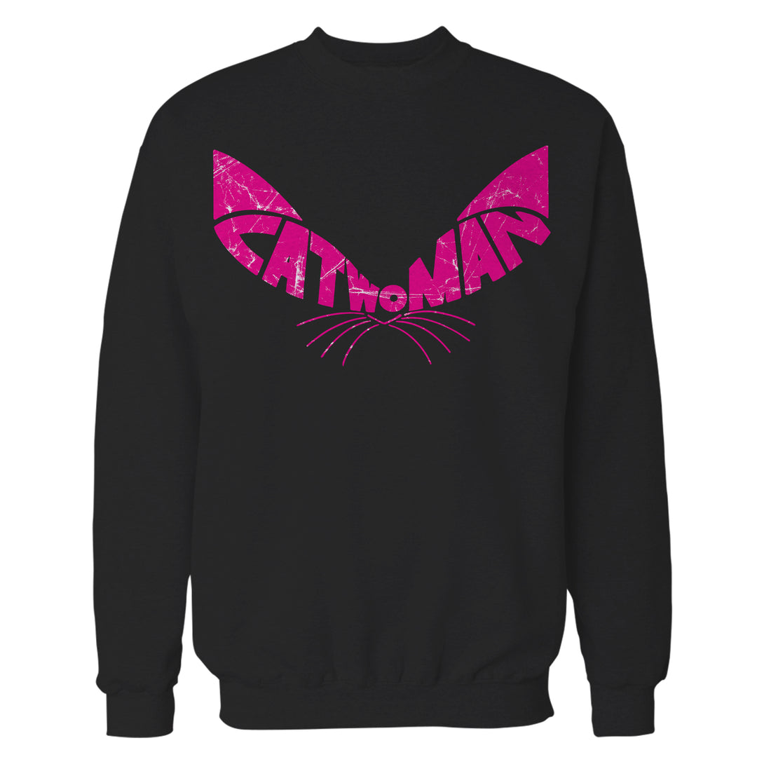DC Comics Catwoman Logo Ears Dist Official Sweatshirt Navy - Urban Species