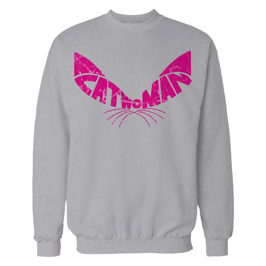 DC Comics Catwoman Logo Ears Dist Official Sweatshirt Sports Grey - Urban Species
