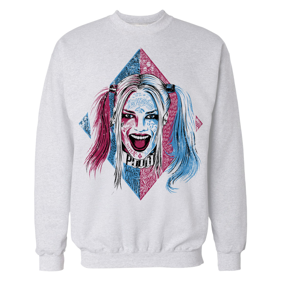 DC Comics Suicide Squad Harley Quinn Lil Face Official Sweatshirt White - Urban Species