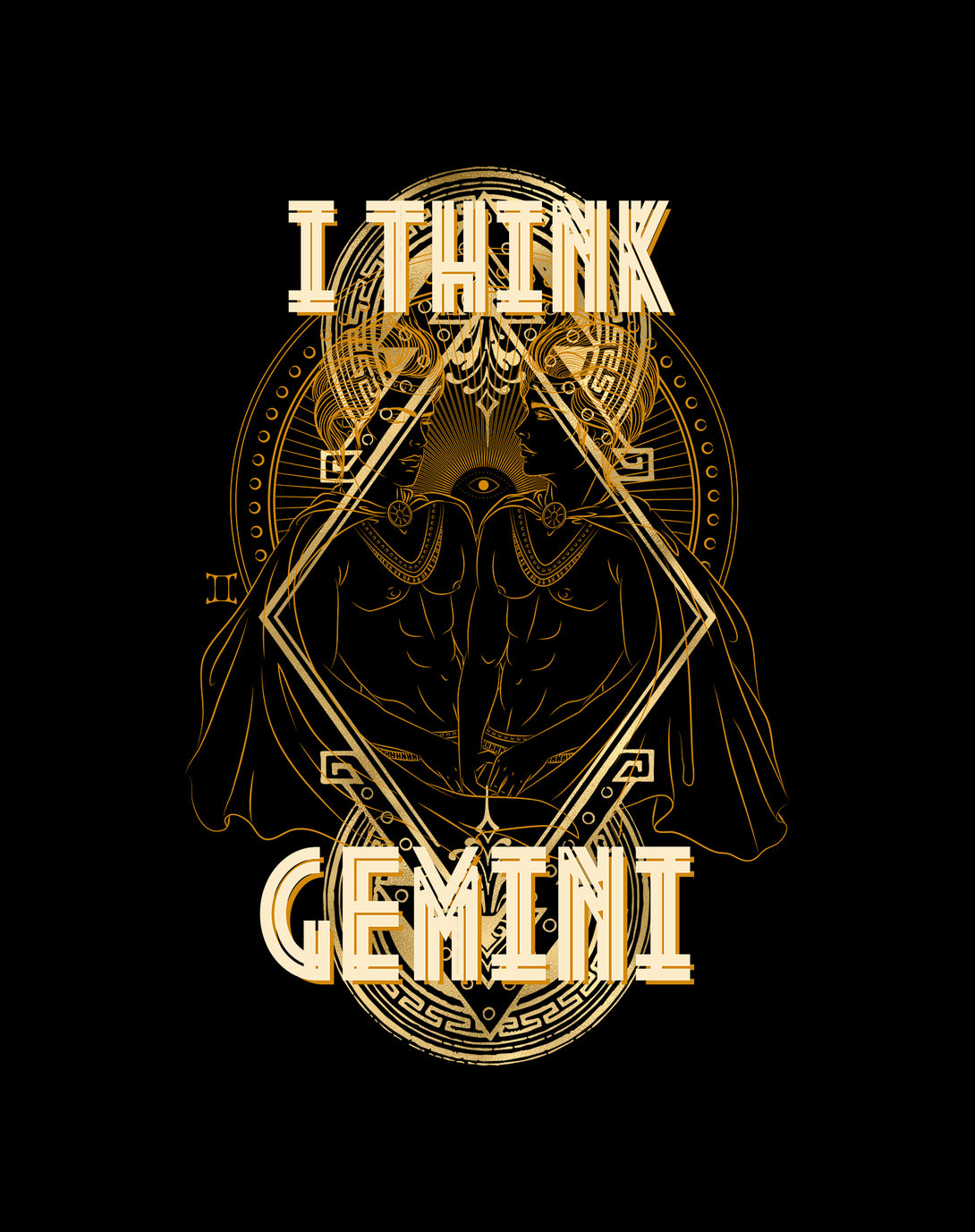 Close Up Urban Attitude Supreme Star Sign Gemini Men's T-shirt (Black)