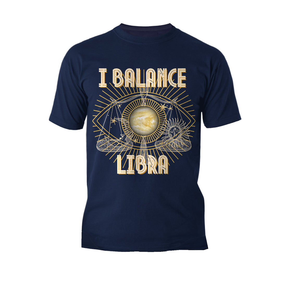 Libra Supreme Star Sign Celestial Zodiac Eye Men's T-shirt (Navy)