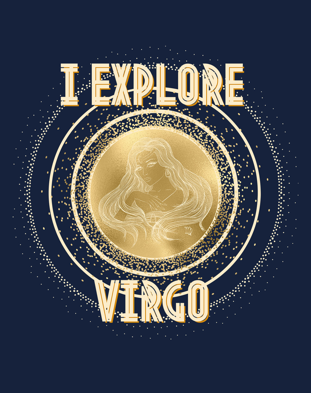 Close Up Urban Attitude Supreme Star Sign Virgo Women's T-shirt (Navy)