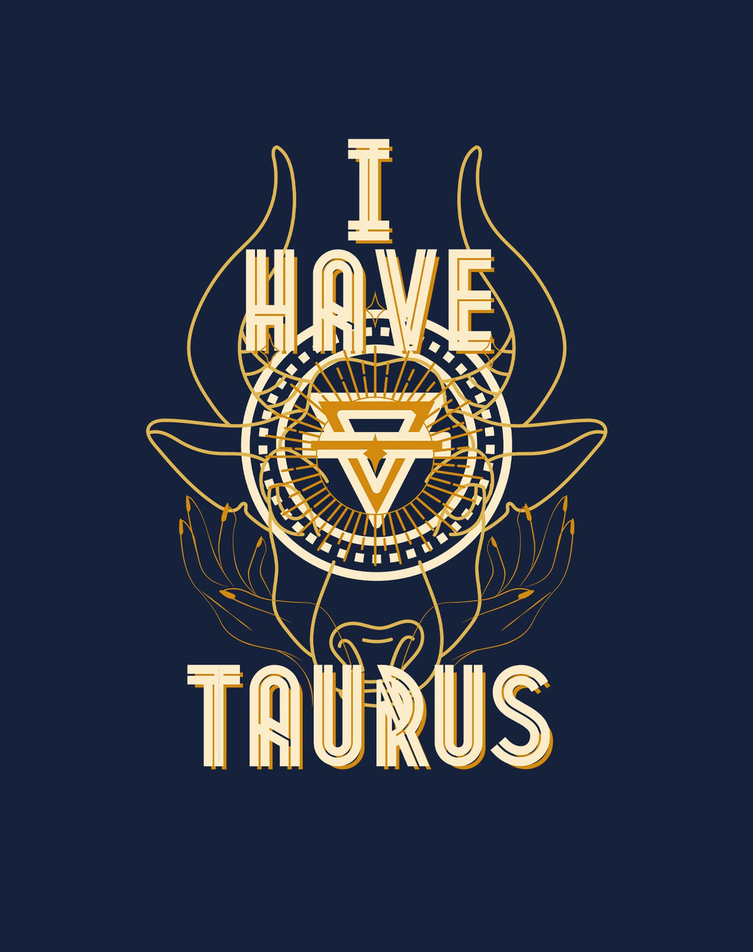 Taurus Supreme Star Sign Celestial Zodiac Men's T-shirt (Navy)