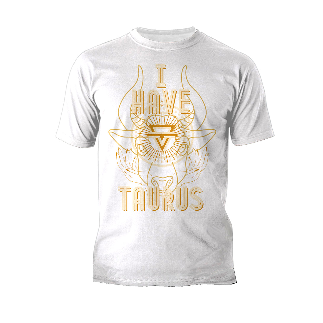 Taurus Supreme Star Sign Celestial Zodiac Men's T-shirt (White)