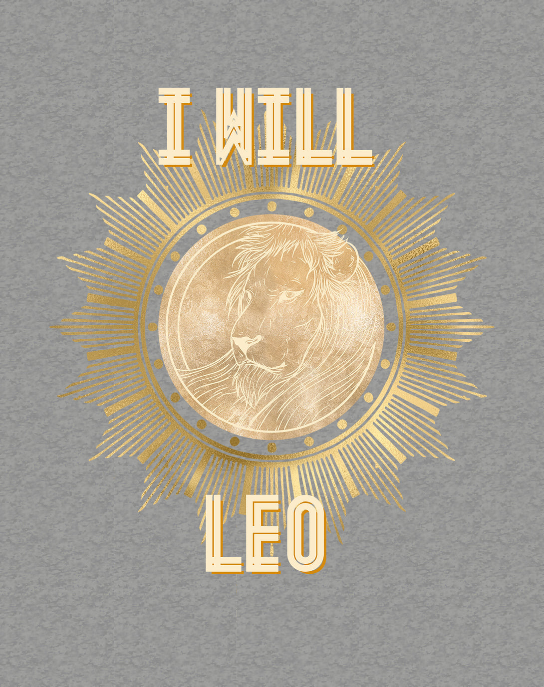 Close Up Urban Attitude Supreme Star Sign Leo Lion Men's T-shirt (Heather Grey)